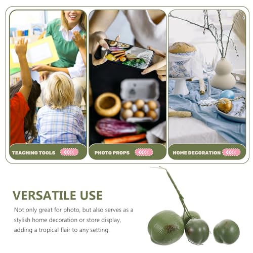 Realistic Artificial Coconut Model 3pcs Set Plastic Lifelike Fake Fruit for Tropical Party Decor Photo Props Summer Home Display