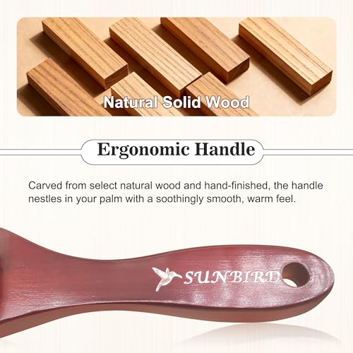 SUNBIRD Slick Back Hair Brush Boar Bristle - Smoothing Hair Brush For Women, Men Beard Styling, Soft & Medium Bristles, For Fine Hair Anti-Frizz, Sleek Polished Hairstyles