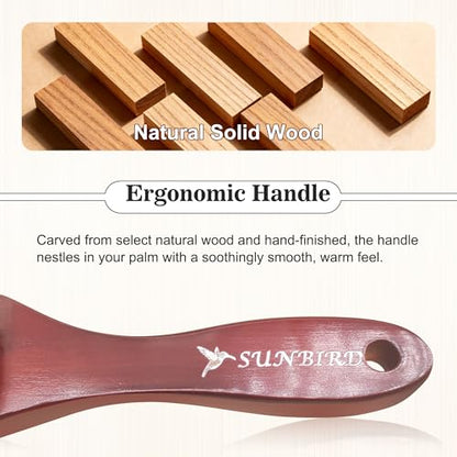 SUNBIRD Slick Back Hair Brush Boar Bristle - Smoothing Hair Brush For Women, Men Beard Styling, Soft & Medium Bristles, For Fine Hair Anti-Frizz, Sleek Polished Hairstyles