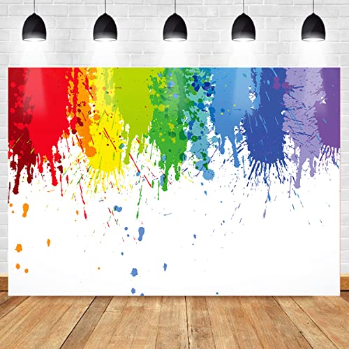 Paint Splash Party Backdrop Colorful Painting Art Photography Background MEETSIOY Abstract Oil Painting Photo Booth Props Banner Birthday Party Supplies Photo Backdrop 5x3ft BJZSMT11 - size: 5x3ft
