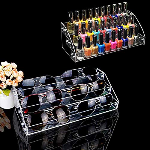 3 Tiers 2PCS Clear Acrylic Nail Polish Holder Essential Oils Stand Lipstick Makeup Desktop Organizer Candy Storage Retail Store Display Brochure Space Saver Agentia Container Exhibition Sample Show - size: 3 Floors 2 Sets