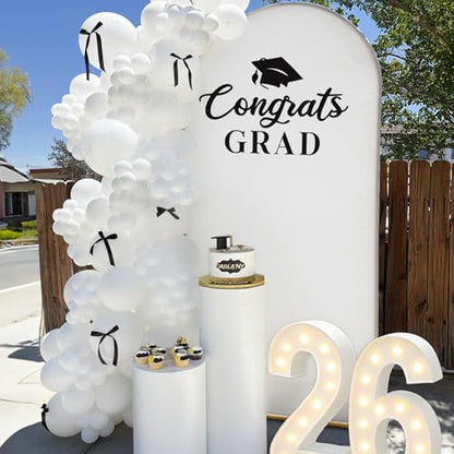 2026 Graduation Decorations - 6.6Ft DIY Balloon Arch with Bows Backdrop Kit - Class of 2026 Grad Photo Party Decor Supplies for College High School