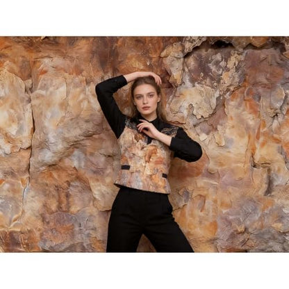 8x6FT Brown Stone Cave Photography Background Rock Texture Photo Backdrop Outdoor Adventure Archaeology Theme Shoots Nature Style Studio Birthday Party Banner Decoration - size: 8x6FT