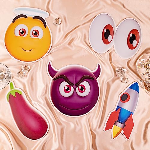 (Moji Pack) Elevate Your Photo Booth Experience with Durable & Waterproof Photo Booth Props - Perfect for Weddings, Birthdays, & Photo Booth Businesses - PVC Foamboard Photo Props -10 Pieces per Set - color: Emoji Pack