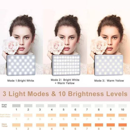 Selfie Light, Rechargeable Phone Light Clip for iPhone, 3 Modes 10-Level Brightness, Portable Light for iPhone, iPad, Laptop, TikTok, Live Stream, Vlog (black-80)