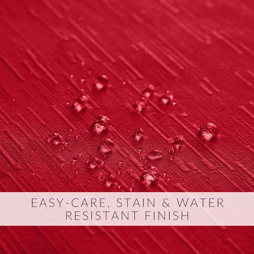 Elrene Home Fashions Continental Solid Texture Water and Stain Resistant Fabric Dining Slub-Weave Texture Napkins, Set of 4, 17"x17", Red - color: Red, size: 17" x 17" (Set of 4)