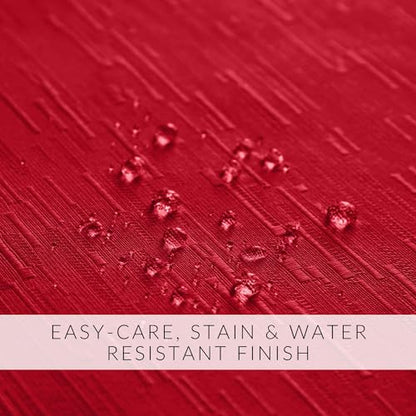 Elrene Home Fashions Continental Solid Texture Water and Stain Resistant Fabric Dining Slub-Weave Texture Napkins, Set of 4, 17"x17", Red - color: Red, size: 17" x 17" (Set of 4)