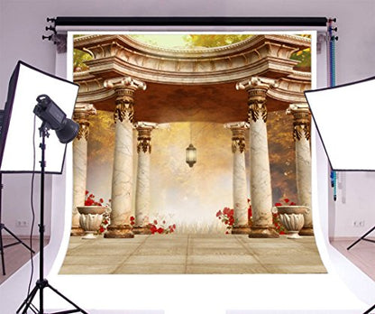Yeele 10x10ft Pavilion Backdrop for Photography Romantic Wedding Royal Gazebo Background Garden Stones Pillars Lantern Marble Floor Party Decoration Kids Adult Photo Booth Shoot Props