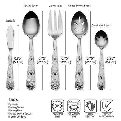 Wallace Taos 45-Piece Stainless Steel Flatware Set, Service for 8