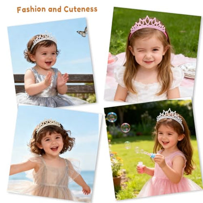 DANMY Baby Birthday Crown, Little Boys Girls Party hairband Princess Gold Tiara Photo Props Decorations Birthday