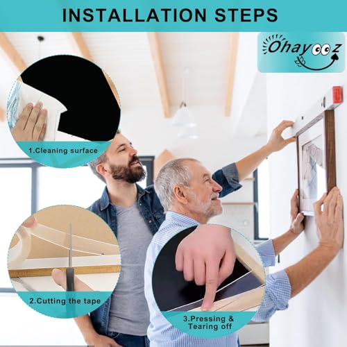 Ohayooz® Extra Strong Double Sided Tape Heavy Duty Removable 10FT, Clear Sticky Nano Adhesive Wall Tape for Hanging Picture, Poster, Carpet, Photo Deco - size: 10 Feet Set of 1