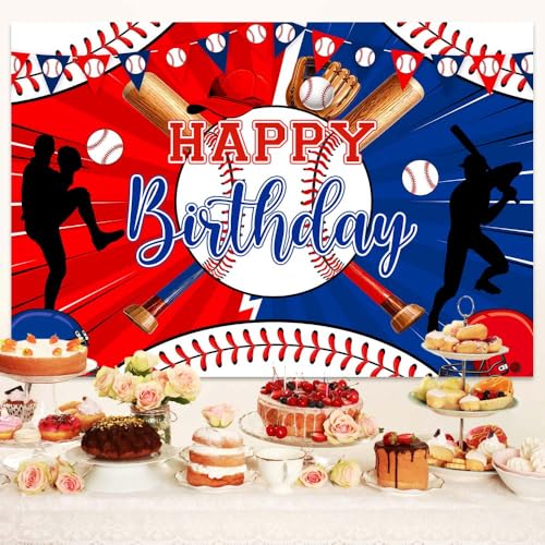 Baseball Sports Backdrop Party Decorations Boys Kids Birthday Themed Wall Photography Background Sports Birthday Party Supplies Photo Studio Photography Props - size: 7X5