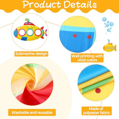 Summer Photo Booths Ocean Submarine Photo Props Back to School Decorations Under The Sea Selfie Frame Large Fabric Banner Backdrop for Boys Girls Face Photo Props School Classroom Decor Supply 70 x 44