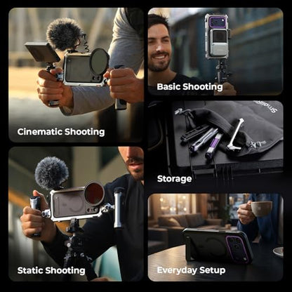 SmallRig Megatron Edition Dual Handheld Video Cage Kit for iPhone 17 Pro, Wireless Control Handle, Quick Release, Filmmaking & Live Streaming Kit with Case, Rotatable Handles, Lens Backplate-5585 - size: iPhone 17 Pro