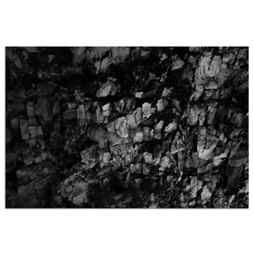 CREATCABIN Stone Aquarium Background Black Fish Tank Poster Self Adhesive PVC Plastic Waterproof Underwater Rock Texture Terrarium Backdrop Decal Background for Fish Tank Decoration 23.6 x 11.8 inch
