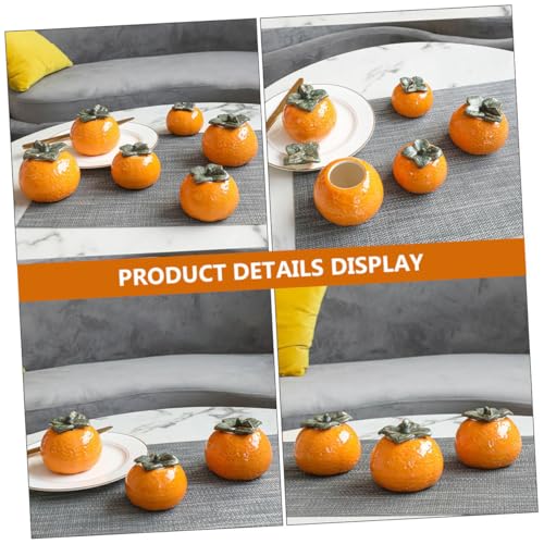 Ipetboom Orange Nordic Style Ceramic Fruit Shaped Storage Jar Tea Canister Decorative Kitchen Canister for Housewarming and Photography Props