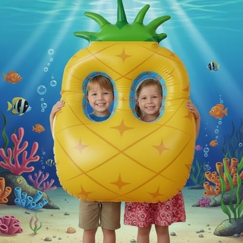 Colingmill 55 Inch Pineapple Photo Frame Inflatable Balloon Decorations Photo Backdrop Booth Selfie Frame Background for Xmas Party Supplies - style: Pineapple