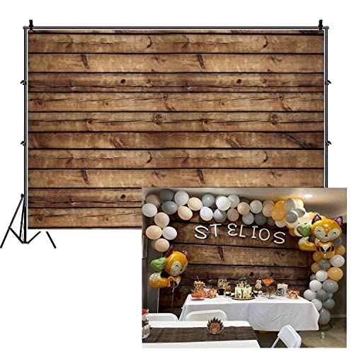 Vinyl 12x10ft Wood Backdrops for Photoshoot Baby Shower Vintage Worn Brown Wooden Board Photography Backdrop Wood Plank Birthday Wedding Background Portrait Photo Studio Props 3.5x3 M Large Size - size: 12x10ft