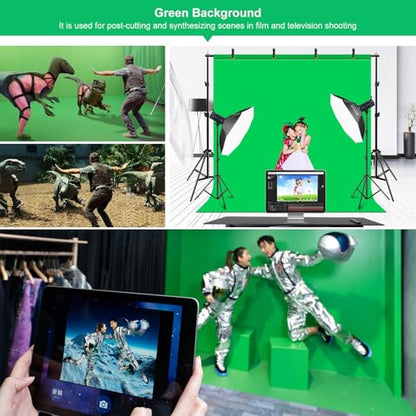 PULUZ Blue Green Red Screen Backdrop Kit with Tripod Stand, 6.5x6.5ft Green Screen Stand for Content Creation and Virtual Backgrounds, Blue Red Photo Background with Backdrop Stand for Photography - size: 6.5x6.5 Ft Backdrop Kit
