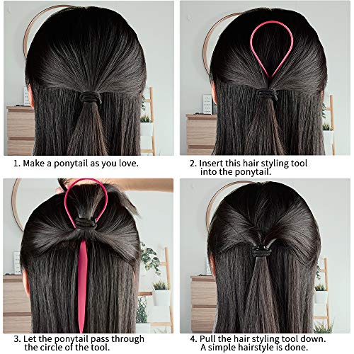 TsMADDTs Hair Braiding Tools, Hair Styling Kit with Topsy Tail Tools and French Braiders for Ponytail