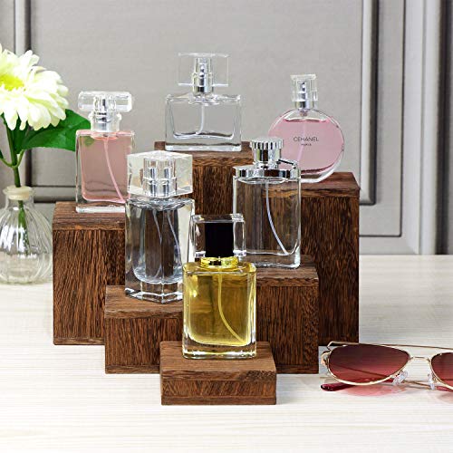 MOOCA Wooden 6 Pcs Square Risers for Display Jewelry and Accessories Display Stand Wooden Risers For Jewelry Figurine, Brown - color: Brown