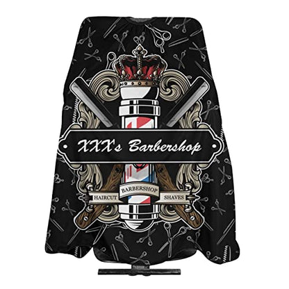 Custom Waterproof Barber Cape Personalized Text Barber Shop Salon Cape for Men Customized Hair Cutting Cape - color: Barber Style-2
