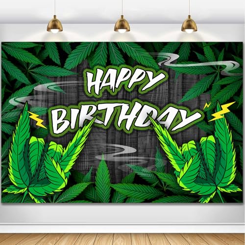 Green Leaves Birthday Backdrop Cool Green Plant Leaves Photography Background Natural Plants Grass Jungle Theme Decor Banner Portrait Photo Booth Studio Props 7x5ft FU011YL - size: 7x5ft