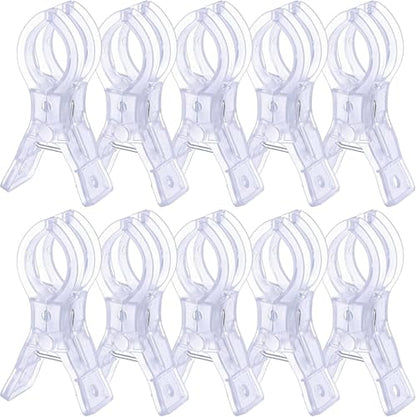 10 Pcs Large Balloon Arch Clips Transparent Clips for Balloon Arch 3.5 Inch Heavy Duty Back Drop Clips Clamps Plastic Spring Clamps for Birthday Wedding Backdrop Stand Photography Crafts Decoration