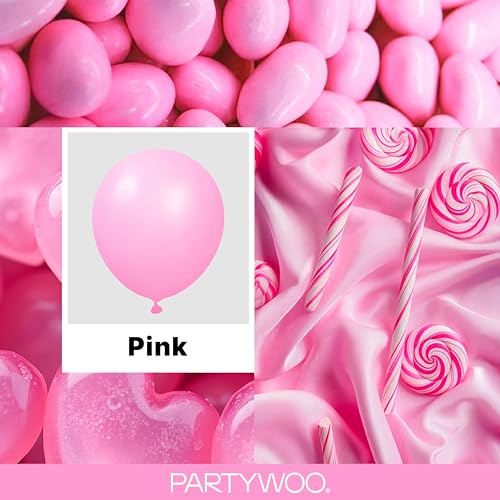 PartyWoo Pink Balloons 99pcs Different Sizes of 36 18 12 10 5 Inch Matte Pink Balloon Arch Kit for Baby Shower Gender Reveal Princess Bachelorette Engagement Birthday Party Decorations Pink-Y11 - color: Pink-y11