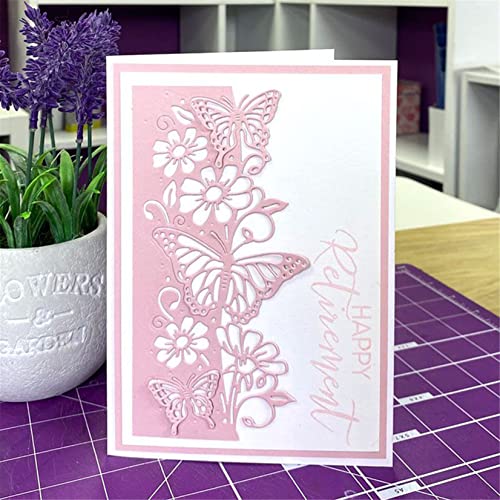 Scrapbooking Die-Cuts for Card Making, Christmas Metal Cutting Dies, Paper Craft Punch Template, Background Embossing Stencils, DIY Album Décor (Butterfly Flower- 7.8x15.8cm) - color: Butterfly flower- 7.8x15.8cm
