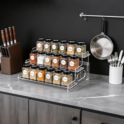 Clear Acrylic Display Risers – 3-Tier Shelf Stand for Cupcakes, Perfume, Figures, Collectibles & Desserts – Decorative Organizer for Party, Vanity, or Retail Display(Large) - size: Large