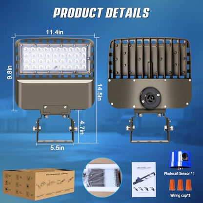 150W LED Parking Lot Light Trunnion Mount Dusk to Dawn 5000K Commercial Area Security LED Parking Lot Lights IP65 Waterproof 85-277V for Driveways Barn Parking Lot Stadium - size: 150W Trunnion Mount
