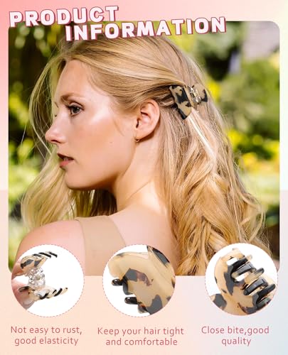 Claw Hair Clips Jaw Clamps - 12PCS Small Hair Claw Jaw Clamp for Thin Hair Styling Accessories Classic Hair Clamp for Women Girls(Amber) - color: Amber
