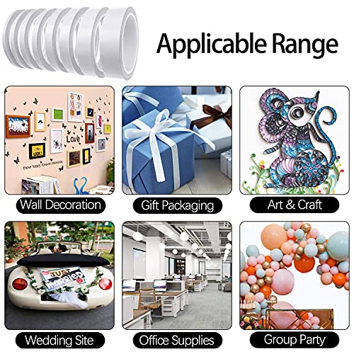 Thin Double Sided Tape for Craft,Card Making,Gift,Scrapbooking and Office School Stationery Supplies,Tear-by-Hand, Paper Backing (4Rolls,1 Inch x 32 Yards Per Roll) - size: 1 inch