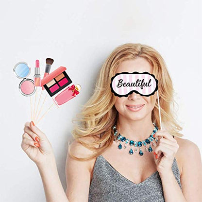 Spa Party Photo Booth Props(25CT),Spa Day Photo Booth Props with Stick for Make Up Decorations,Party