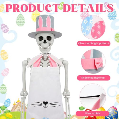 Mepase 12ft Skeleton Costume Accessories Set Oversize Hat and Apron Prop Giant Outdoor Indoor Yard Garden Lawn Decoration - style: Easter