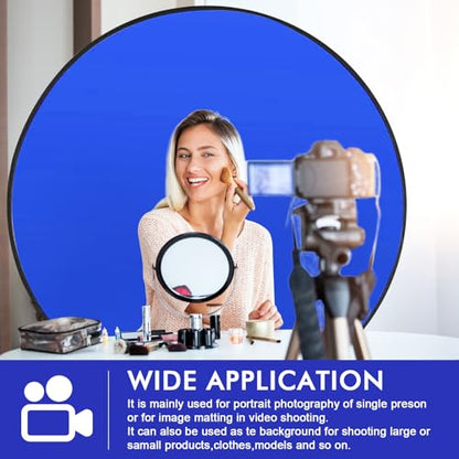 Portable Blue Screen Chair, 57 in BlueBackdrop with Stand Double Sided Foldable Screen Background, Chroma Key, Blue Backdrop for Chair Photography Streaming Gaming Photo Zoom Video Chats and Meeting - color: Blue Screen