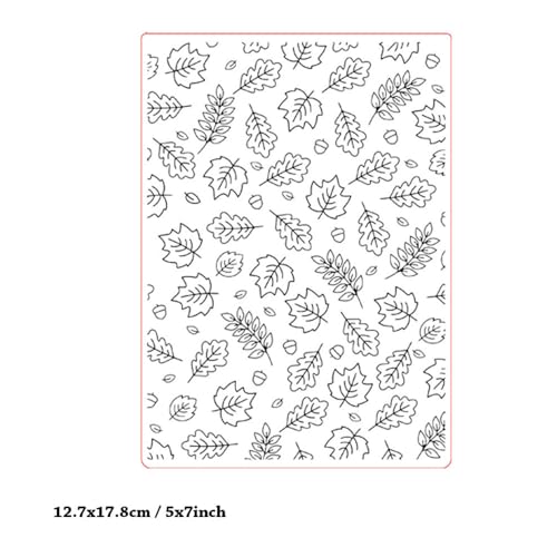 Spring Leaf Leaves Background Pattern Plastic Embossing Folder, 3D Textured Impressions Maple Leaf Leaves Embossing Folder Template for Card Making Scrapbooking Paper Craft Album Stamps DIY Décor - color: Spring Leaf Leaves Background