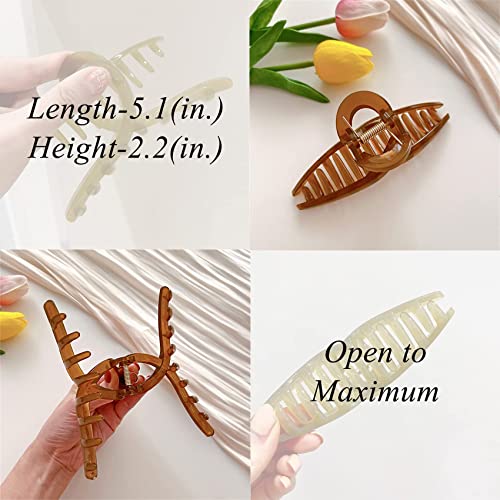 Big Hair Claw Clips - Butterfly Hair Accessories for Women and Girls with Long, Thick Hair - Large 5.1 Jelly Clips, 4 Pcs, Mother's Day Gifts - color: JellyHairClips4