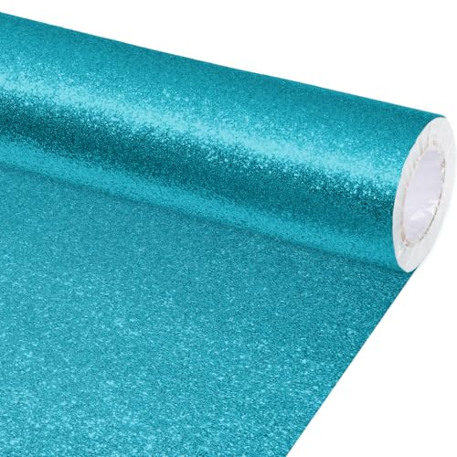 gisgfim 16" x20ft Glitter Bulletin Board Paper Roll Sparkle Color Bulletin Board Background Poster Paper Non Fading Gift Wrapping DIY Art Crafts for Office Classroom Decoration, Light Turquoise - color: Light Turquoise
