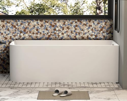 Parrotile Yosemite Matte Pebble Stone Tiles for Shower Floor Bathroom Mosaic Tile Extremely Non Slip [5 Sheets] - color: Matte Yosemite