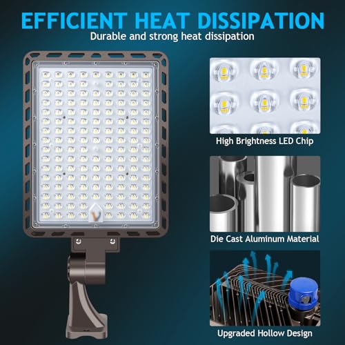 350W LED Parking Lot Light Dusk to Dawn Photocell 5000K Commercial Outdoor Area Light IP65 Waterproof 100-277V 52500LM Wall Mount - size: 350W Wall Mount