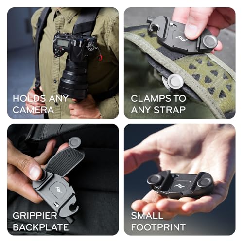 Peak Design Capture Camera Clip V3, Kelp with Plate, Holds DSLR, Compact and Point and Shoot Bodies, Secure, Stable and Accessible, Attaches to Straps and Belts, Quick Release, 200 lb Capacity - color: Kelp