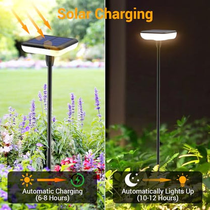 Solar Lights Outdoor Pathway 8 Pack IP65 Waterproof 31" Solar Garden Lights 2 Heights Adjustable Auto On/Off Lasting 12H for Walkway Patio Lawn Path Yard Plants Flower Beds Landscape Decor - size: 8 Pack