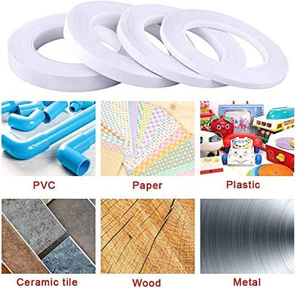 Thin Double Sided Tape for Craft,Card Making,Gift,Scrapbooking and Office School Stationery Supplies,Tear-by-Hand, Paper Backing (4Rolls,1 Inch x 32 Yards Per Roll) - size: 1 inch