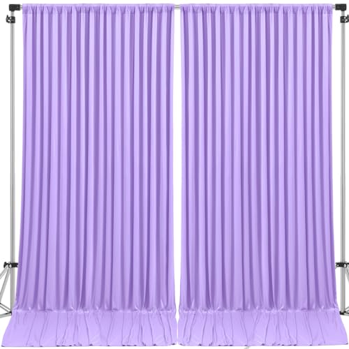 10ft x 10ft Lavender Backdrop Curtains Panels for Parties Wrinkle Free Fabric Purple Backdrop Drapes Decorations Cloth for Baby Shower Wedding Birthday Party Photography Engagement Background Curtain - color: Lavender, size: W5' x H10'(2 panels)