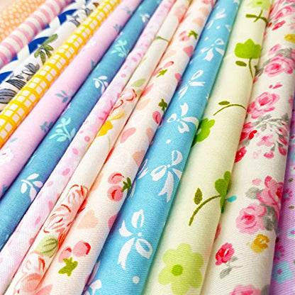 flic-flac 25pcs 8 x 8 inches (20cmx20cm) Cotton Fabric Squares Quilting Sewing Floral Precut Fabric Square Sheets for Craft Patchwork (25pcs 20cm*20cm) - size: 25pcs 20cm*20cm