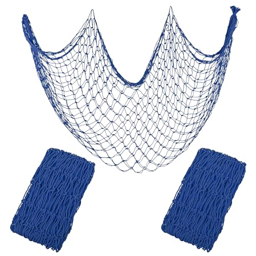 2 Pack Fish Net Decorations for Party - color: Peacock Blue