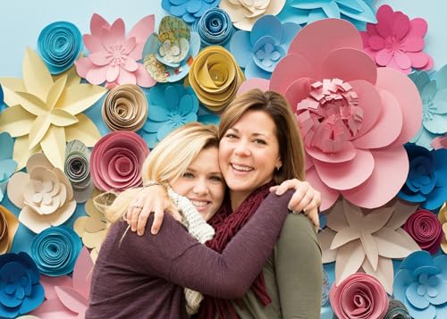 GYA 3D Colorful Paper Flowers Backdrop 7x5ft Hand-Make Flower Background Mother's Day Baby Shower Birthday Girl Adults Bachelorette Bridal Shower