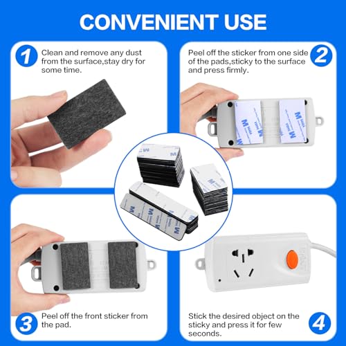 Double Sided Adhesive Pads,Heavy Duty Mounting Tape 50 Pcs 3mm Heavy Duty Picture Hanging Strips Strong Adhesive Foam Pads Waterproof Rectangle for Indoor & Outdoor